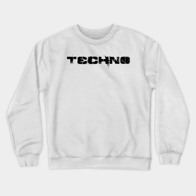 techno distorted logo design Crewneck Sweatshirt by lkn